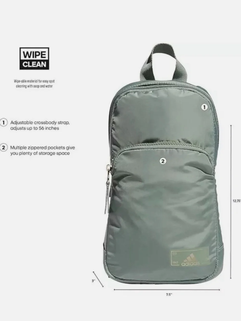 Adidas Blue-Green Crossbody Sling Bag